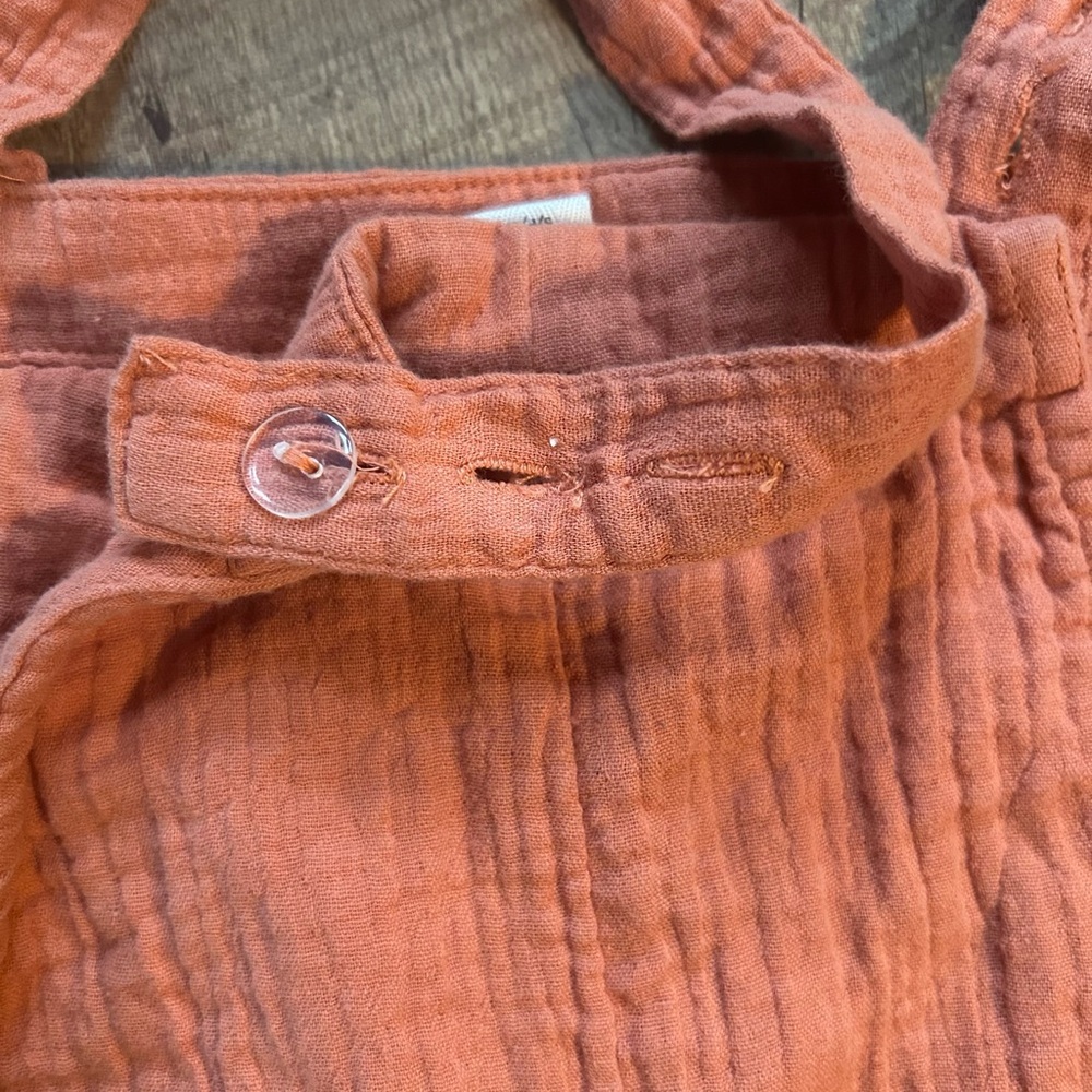 Billabong Gauze Overall Shorts Romper Coral Loose Fit Beachy Size Small - Picture 9 of 13